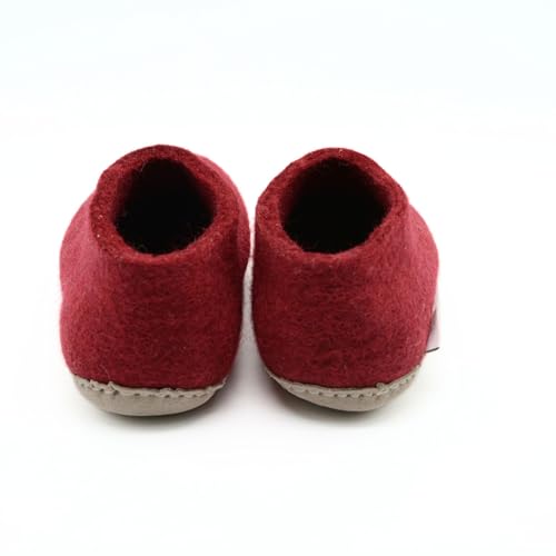 Maroon Wool Shoes, Handmade, Natural Indoor Shoes, Soft And Cozy4