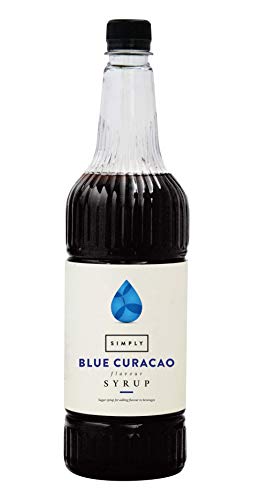 Simply Blue Curacao Syrup Vegan & Nut Free Flavoured Syrup for Coffee Cocktails & Baking (1 Litre)