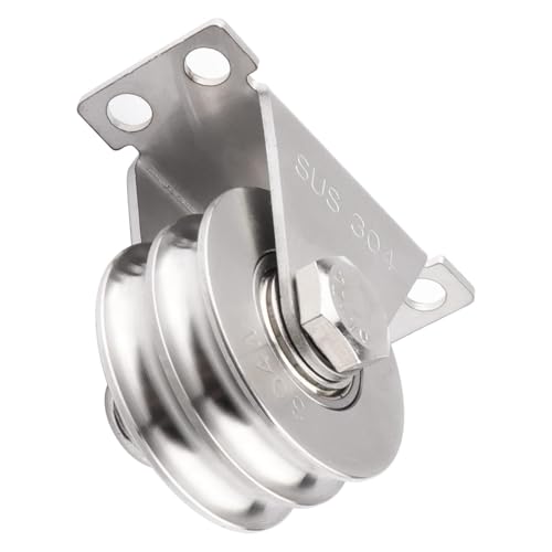 Set di pulegge da parete in acciaio inox, 2 pezzi, pulegge con cavo a doppia scanalatura con cuscinetti duplex per allenamenti in palestra e routine di esercizi, design resistente alla ruggine