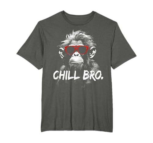 CHILL BRO - Cooler AFFE mit Sonnenbrille Geschenkidee Gamer T-Shirt
