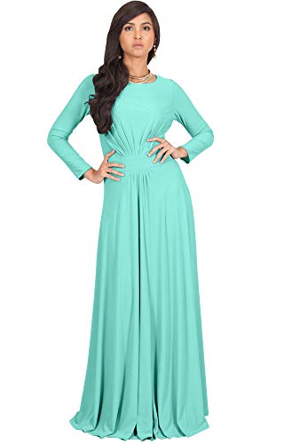 KOH KOHWomens Long Sleeve Flowy Empire Waist Fall Winter Party Gown