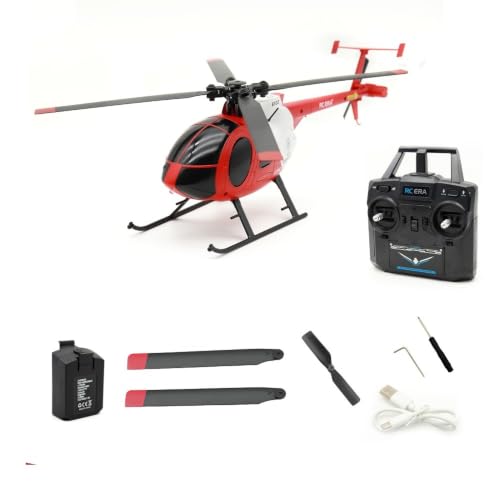 Image of RC ERA C184 MD500 100 Size RC Helicopter 4CH, 6-Axis Gyroscope RTF With Optical Sensor & Upgraded Transmitter - Remote Control Electric Helicopter Outdoor For Adults & Beginners (ERA-C184-RW (Coast Guard))