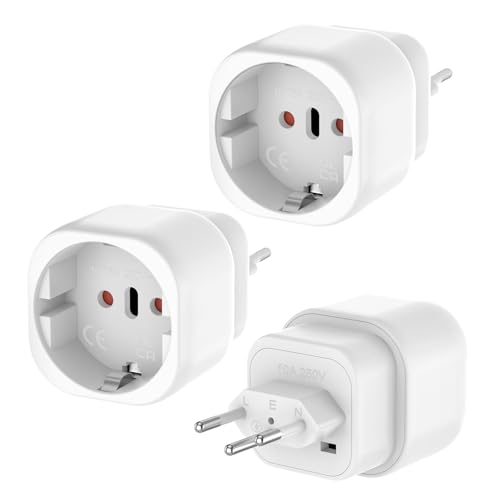 3 Pièces Prise Française vers Suisse, Adaptateur de Voyage EU vers Suisse, Adaptateur Franch vers Suisse, Adaptateur de Voyage, Prise UE DE vers Type J pour...