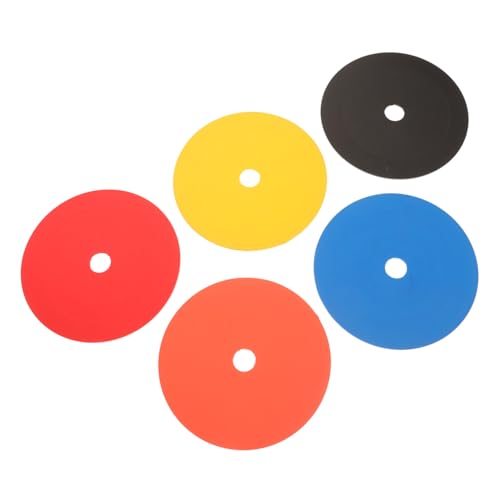 Abaodam 5sets Professional Soccer Sign Disc Soccer Training Sign Pad Flat Cones Sports 5pcs*5