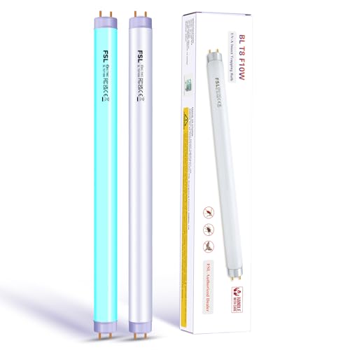 FSL Lampadine di ricambio UV per trappole per mosche e insetti, 10 W, tubo BL368 T8, 13 pollici, confezione da 2