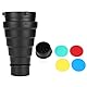 EBTOOLS Bowens Snoot-Snoot Honeycomb Grid Lichtstrahlrohr Bowens Mount Filter Für Studio Strobe Flash Und 4 Stück Farbgel Für Beleuchtungsrichtung Und Streulichtvorbeugungfilter, Aluminiumlegierung