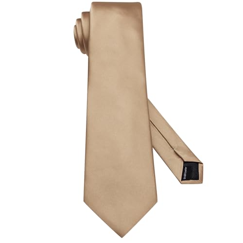 Image of Hi-Tie 5Pcs Mens Solid Color Silk Tie Satin Pretied Bowtie Lapel Pin for Men Handkerchief Cufflink Wedding Gift Box