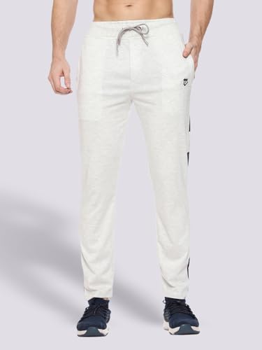 Image of MARK LOUIIS Track Pants for Men: Regular Fit Cotton Blend Lower with 2 Side Zipper Pockets, Back Pocket - Your Go-to for Running, Gym, and Comfortable Style.