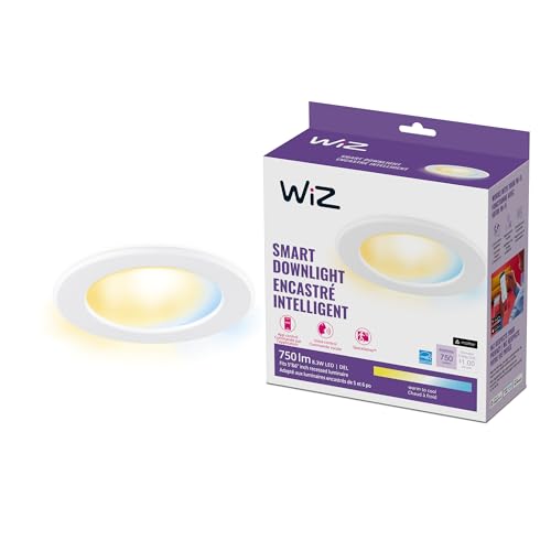 WiZ Retrofit Downlight - 6 inch LED Recessed Light Fixture - Motion Activated Recessed Light - 750 Lumen - Connects to your Wi-Fi - Control with Voice or App - Matter Compatible LED Lights - 1 Pack