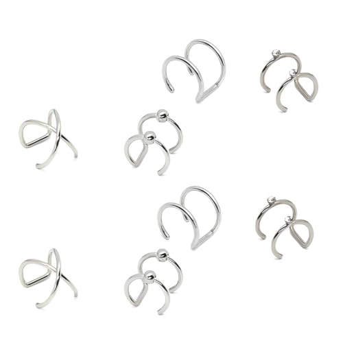 JEYORZY 8 Piezas Anillo de Labios Juego, Unisex Labio piercing falso, aros acero...