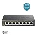 D-Link PoE Switch, 8 Port Ethernet Gigabit Unmanaged Desktop Switch with 4 PoE Ports 68W Budget (DGS-1008P),Black