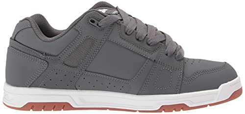 DC mens Stag Skate Shoe, Grey/Gum, 8.5 US
