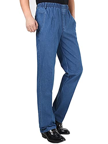 Banana Bucket Mens Comfy Casual Jeans Elastic Waist Loose Fit Denim Pants