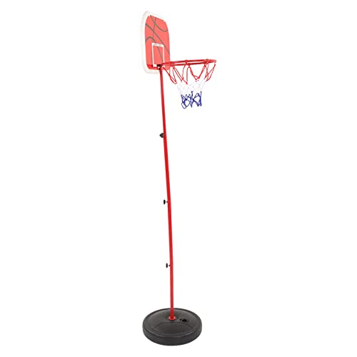 Tixiyu Juego de Aro de Baloncesto Interior de Ajustable para Niños, Juguete Deportivo Seguro de Hierro y Plástico para Ejercicio Físico, Rojo Blanco 33,9 X 24,8 X 1 Cm