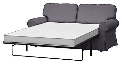 The Ektorp Two Seater Sofa Bed Cover Replacement is Custom Made for IKEA Ektorp 2 Seater Sleeper Only, A Quality Sofa Slipcover Replacement (Polyester Flax Dark Gray)