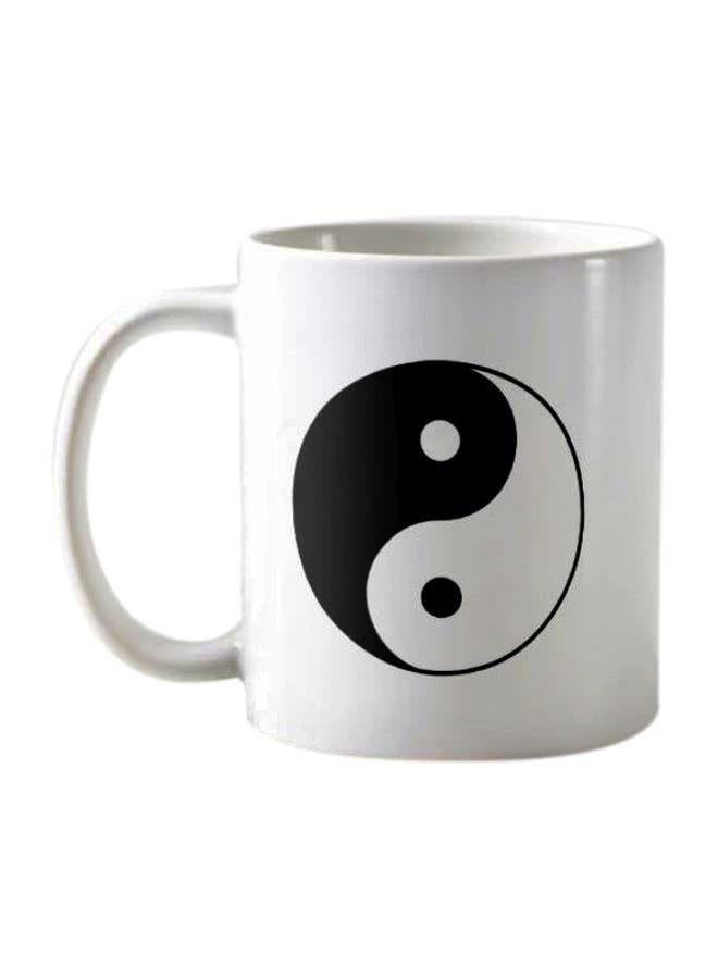 VOLTX DESIGN - Yin-Yang Printed Coffee Mug White/Black 325ml (VTX-90053)