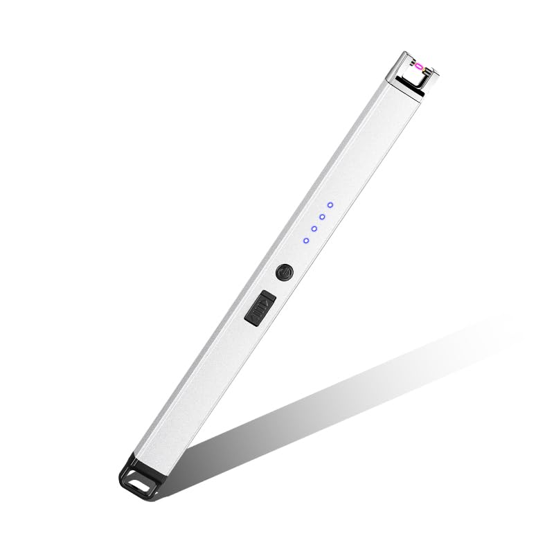 Candle Lighter Electric Arc Lighters for Candle, Long Neck Flameless & Windproof Rechargeable USB, Camping BBQ (Sliver)-image-34