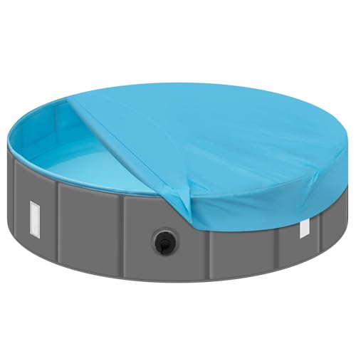 EUGAD Piscina per Cani e Gatti 80x20cm Blu+Grigio