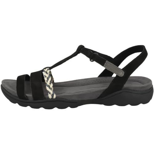Image of Clarks womens April Cove, Black Nubuck, 4.5 UK