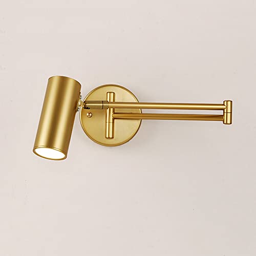 Image of Swing Arm Wall Sconce Adjustable Wall Mount Reading Light Headboard Lamp, Modern Hardwired Sconces GU10 Wall Swivel Spot Lights for Bedroom Bedside Living Room Study