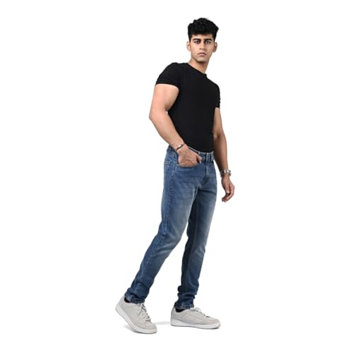 Image of WROGN Men's Slim Fit Jeans | Cotton Stretch | Mid Rise | Casual Denim
