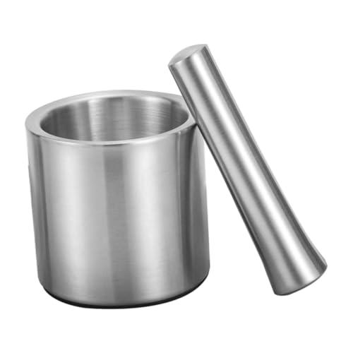 ERINGOGO Mortero y de Acero Inoxidable para y Jengibre Gran Capacidad con Base Antideslizante y Diseño Ergonómico para Uso Fácil y Seguro Cocina