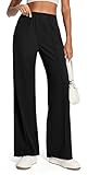 Ewedoos Wide Leg Work Pants Women Pull On Dress Pants Slacks for Women Stretchy Business Casual Outfits Comfort Trousers