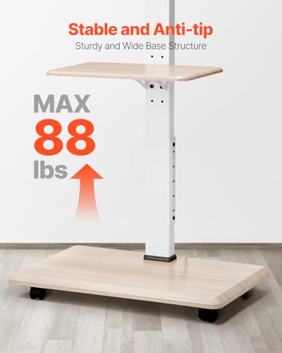 VEVOR rollbarer TV-Ständer Fernsehständer für 812,8-1778 mm TVs bis zu 40 kg, 25° Links-Rechts-Drehung & höhenverstellbare TV-Halterung mit Ablage für Schlafzimmer Wohnzimmer (max. 600 x 400 mm) – Bild 5