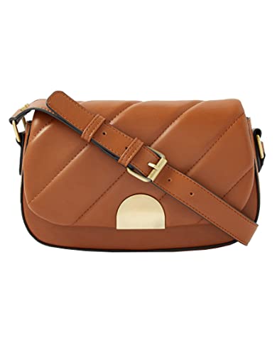 Accessorize London Women's faux Leather Tan Lara Quilted Lock Shoulder Bag 1 31D5RnG70YL. SL500