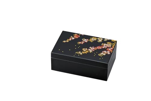 中谷兄弟商会『山中塗』プチアクセサリーBOX(鏡・別珍付) 黒 千年桜 37-2511