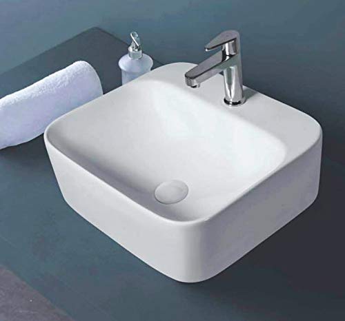 IVOC Latest Ceramic Wash Basin Countertop Tabletop Bathroom Sink Wash Basin (17 x 16 x 6 INCH) AMBER 2036