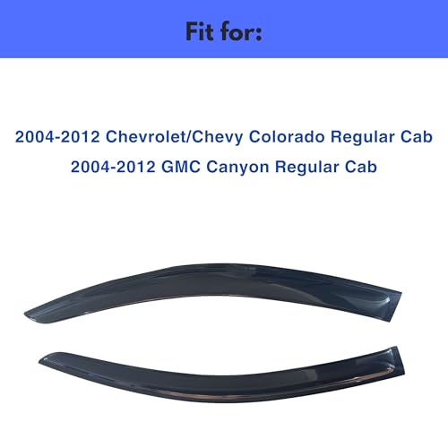 Image of IG Window Visors Fit for 2004-2012 Chevrolet /Chevy Colorado Regular Cab, Out-Channel Rain Guards Vent Wind Deflectors 2PC, Truck Accessories for 2004-2012 GMC Canyon Standard Cab (Single Cab Only)