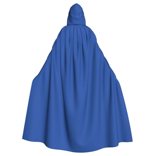 Chaqueta larga con capucha azul ultramar de Halloween cortavientos unisex