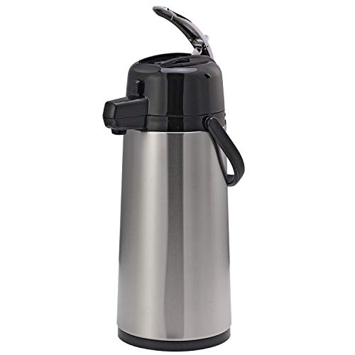 Service Ideas ECA25S Eco-Air Airpot with Pump lid, 2.5L, Glass Vacuum Insulation