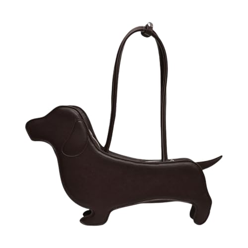 MZRAN Taschen für Damen, einzigartiges Dackel-Design, Umhängetasche, PU-Leder, Handtasche, Unterarm-Geldbörse für Hundeliebhaber und modisch, coffee