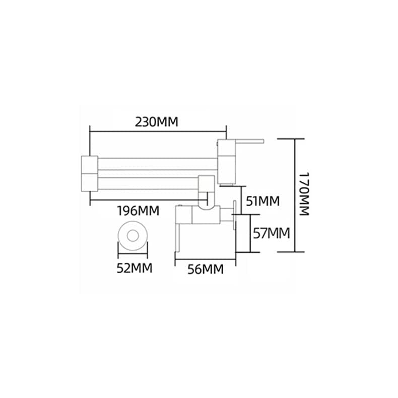 SOKNARKU Grifo Plegable Cuadrado De Latón Macizo Montado En La Pared Doble Interruptor Plegable Fregadero De Cocina Grifo De Llenado De Olla Negro Mate