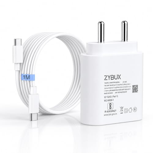 Image of ZYBUX 25W Type-C PD Superfast Charger with 1M Type-C Cable Compatible for Samsung Galaxy Phone M17|M17e|M36|M35|M16|M56| M06|M05|M15|A57|A17|A36|A56| A06|A16|A55|A35, Other Type-c Devices | White