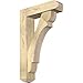Ekena Millwork BKT0604X22X34OLY04RDF Olympic Craftsman Rough Sawn Bracket w/Offset Brace, Douglas Fir