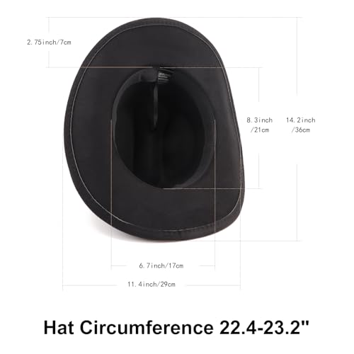 Image of DRESHOW Glitter Cowboy Hat Classic Western Rhinestone Cowgirl Hat Outdoor Wide Brim Retro Felt Fedora Hats Rolled up Caps