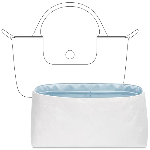 FANJI Project Tote Bag Organizer Insert for Long champ original mini handbag, Custom Fit Inside Premium Celeste Lightweight WaterResistant Purse Insert