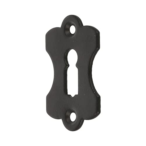 Amig - Antike Schlüssel-Schilder | Vertikal und Glatt | 60 x 38 mm | Mit Loch für Chubb-Schlösser | Ideal zur Befestigung an Schubladen, Schränken, Truhen und Möbeltüren | Schwarzstahl