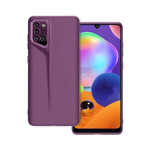 Image of Amazon Brand - Solimo Ultra-Thin Blade Runner Series Matte Finished Camera Protection Soft Back Cover for Samsung Galaxy A31 - Purple