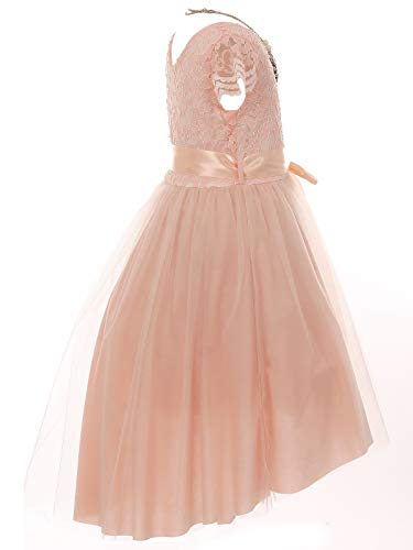 BluNight Cap Sleeve Floral Lace Tulle Party Wedding Bridesmaid Flower Girl Dress2