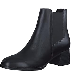 MARCO TOZZI Damen Chelsea Boots mit Lederanteil mit Absatz
