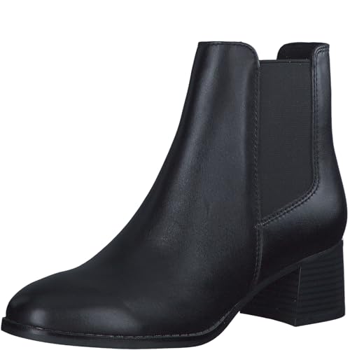 MARCO TOZZI Damen Chelsea Boots mit Lederanteil mit Absatz