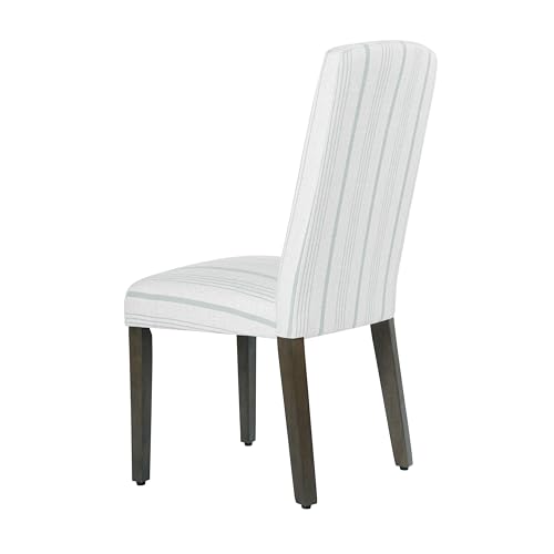Image of HomePop Parsons Classic Dining Chairs, Pack of 2, Dove Grey Stripe