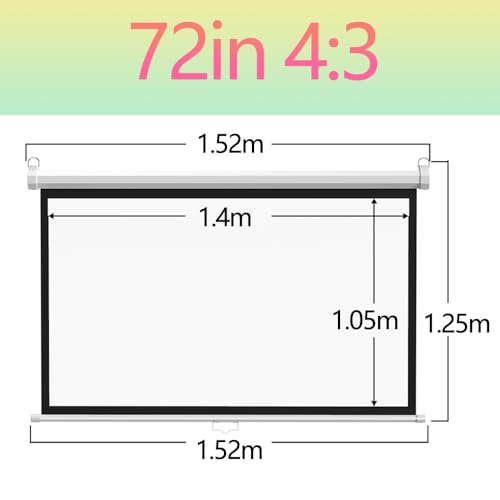 Pantalla Manual para Proyector 72" 4:3 Retráctil con Bloqueo miniatura 2