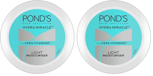 Image of POND'S Light Moisturizer, 100Ml, For Soft, Glowing Skin, With Vitamin C, E & Niacinamide, 24Hr Hydration, Lightweight Non-Oily Cream, Spreads Easily (Pack of 2)