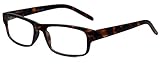 M Readers 100 Rectangle Reading Glasses +6.00 Matte Tortoise Men Women Stylish Fashion Unisex Trendy Eyeglass Modern w/Case