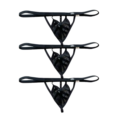 Men's Low Waist Sheer Sexy Thong T-back Bikini Underwear